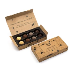 Коробка конфет "Трюфель" с логотипом 100 г "Книга" крафт